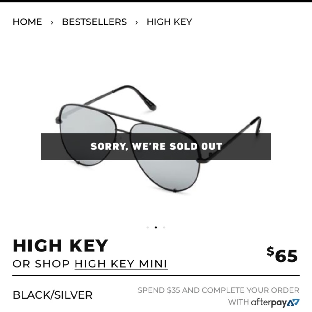 Quay Australia High key black and silver glasses